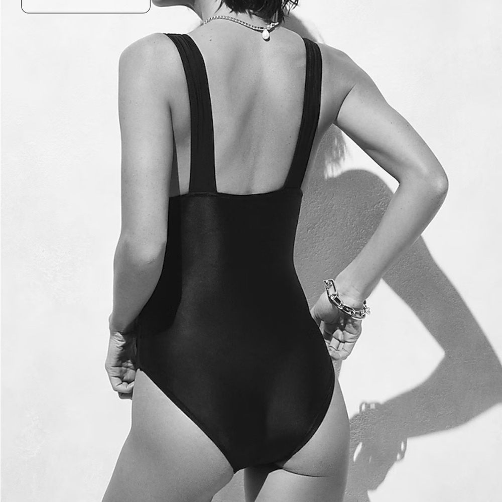 J. Crew Ruched V-neck one-piece swimsuit - Picture 4 of 8